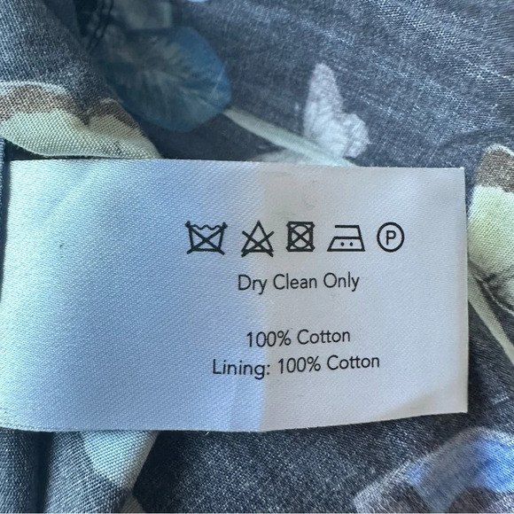 Borgo de Nor 100% Cotton Made in Italy Mila Floral Iris Black Maxi Dress Size:6 - Picture 7 of 7